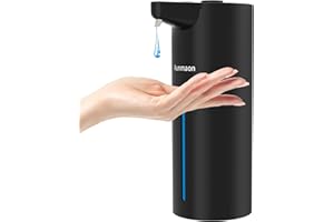 AUNMAON Automatic Soap Dispenser Touchless, Hands-Free, Multi Adjustable Volume, Long Battery Life, Compatible with Thick & Thin Dish/Hand Soap for Bathroom and Kitchen, Easy for Toddlers, Black