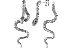 HZMAN Retro Snake Earrings for Women Stainless Steel Gothic Punk Snake Stud Earring Biker Party Jewelry Gift