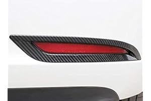 kadore For Tesla Model 3 2018-2019 Carbon Fiber Style Car Rear Fog Lights Lamps Cover Trim 2-pc