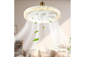 VIMAZ Ceiling Fans with Lights and Remote, 45w Small Led Ceilings Lights Timing Quiet, E27 Bulb Fixture, 3 Color 3 Speeds Dimmable Light Ceiling - Perfect for Small Spaces Bedroom Home Office