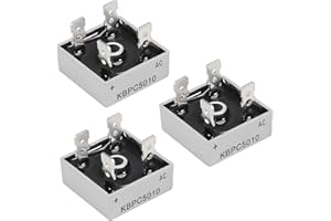 DORHEA 3pcs KBPC5010 50A 1000V Bridge Rectifier Diode Single Phase Full Wave 50Amp 1000Volt Electronic Silicon Diodes AC/DC Full Bridge Voltage Rectifier Through Hole 4 Pin