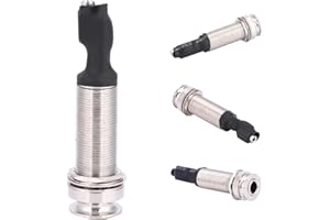 DILWE Guitarra Endpin Jack, Compatible con Guitarra Acústica, Jack de 6.35mm con Entrada de 2.5mm, Varilla incorporada Piezo Pickup para Músicos, Grabación y Conciertos