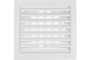 STEINBERG14 Biała Kratka Wentylacyjna Ø 100 mm z Suwakiem z Kołnierzem, Kratka Wykończeniowa, Ochrona przed Owadami, Tworzywo Sztuczne ABS