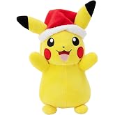 Pok&eacute;mon PKW3376-20 cm Kış Pel&uuml;ş - Noel Şapkalı Pikachu, Resmi Pel&uuml;ş
