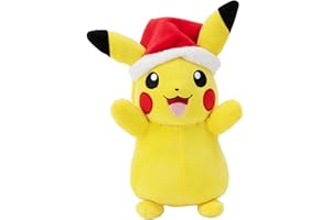 POKEMON Pokémon PKW3376-20 cm zimowy plusz - Pikachu z czapką bożonarodzeniową, oficjalny plusz Pokémon