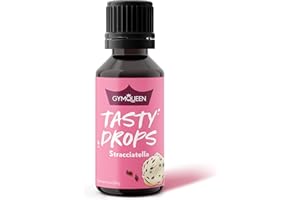 GymQueen Tasty Drops 30ml, gouttes savoureuses zéro calorie, zéro sucre et zéro matière grasse, pour sucrer les aliments, délicieuses gouttes sans colorant artificiel, Stracciatella
