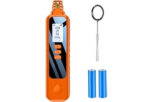 HAKINAKU Tragbarer CO-Melder Kohlenmonoxidmelder CO-Messgerät CO-Messer, Mobiler Kohlenmonoxid-Warnmelder CO-Warner, für Reise Camping, inkl. 2 AAA Batterien, Orange