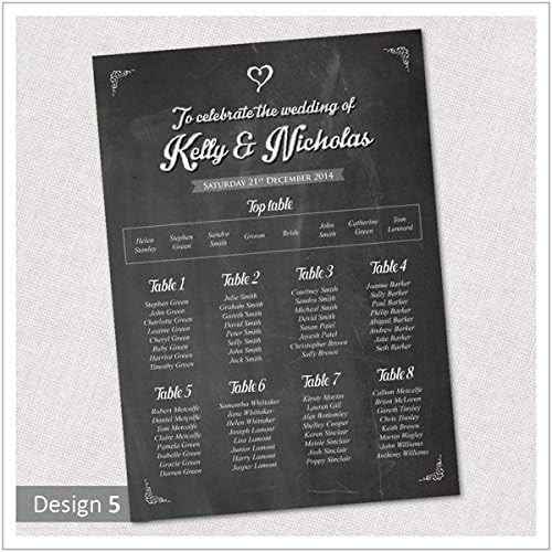 A1 Personalised Wedding Table Plan 260GSM Poster