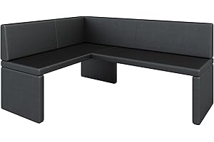 FURNISTAR Eckbank Akiko Corner Bench - Eckbankgruppe für Ihrem Esszimmer, Küche modern, Sitzecke, Essecke. Perfekt für Küche, Büro und Rezeption. Solide und Starke Verarbeitung. (Soft 11, 128x168cm Links)