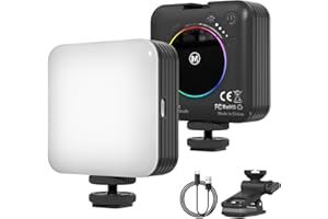 Lightbiz 108 LED Selfie Light, Rotating Video Conference Light with 2000 mAh Battery, 10 Modes, 3500 K - 9000 K, 3 Light Modes, RGB, CRI 95+, Portable Camera Light for Live Streaming Video Recording