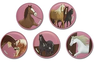 ergobag Set Klettiee, confezione da 5 pezzi, Cubo/Cubo Light/Ease/Mini, Cavalli al galoppo - Colorato, taglia unica, Cartella per la scuola