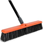 TreeLen 18" Push Broom Outdoor Heavy Duty Broom for Driveways, Sidewalks, Patios and Decks, Cleans Dirt, Debris, Sand, Mud, L