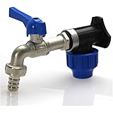 PE Wandscheibe PE 25 mm mit Kugelauslaufhahn 3/4"