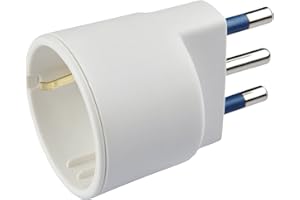 Poly Pool PP0432.6 Set Adattatori Spina Grande, 16A e Presa Standard Tedesca, 6 Pezzi, Bianco