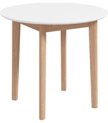 FURNITABLE Eettafel wit rond keukentafel modern kantoor vergadertafel koffietafel bureau vrije tijd hout HxD: 74 x 80 cm FURNITABLE Eettafel wit rond keukentafel modern kantoor vergadertafel koffietafel bureau vrije tijd hout HxD: 74 x 80 cm