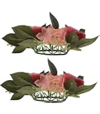 Anelli per candele, anelli per candele floreali, ghirlanda artificiale, piccola corona di fiori, portacandele per matrimoni, casa, porta, decorazione da tavolo