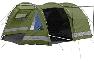 Skandika Kambo - Tienda de campaña Tipo túnel - 4 Personas - Columna de Agua de 3000 mm - 3 entradas - toldo