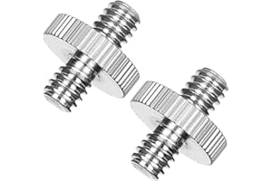 ANWENK Standard 1/4"-20 Male to 1/4"-20 Male Threaded Tripod Screw Adapter Standard Tripod Mounting Thread Camera Screw Adapter Converter, Precision Made (2 Pack)