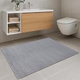 MEC Home Gray Plush Bath Mat | Non-Slip Base, Soft Texture | Machine Washable | 4 Different Size Options (50x80 cm)
