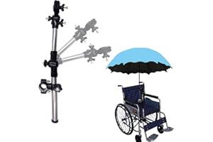 DAKEXIONG Soporte ajustable de 180°, soporte para paraguas para cochecito, abrazadera para paraguas de bicicleta, soporte elástico para cochecito de bebé, silla de ruedas, bicicleta, andador, cochecito, silla
