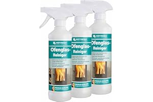 HOTREGA Ofenglasreiniger 3x 500 ml | Gebrauchsfertiger Reiniger für Kamin- und Ofenglas | Entfernt Ruß, Rauchharz & fettige Ablagerungen streifenfrei