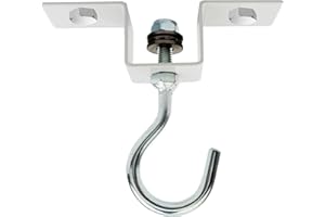 ScSPORTS® Crochet Plafond pour Sac Frappe - Rotatif, Roulement à Billes, Charge Max 80kg, Vis Incluses, Robuste, Acier, Blanc - Support de Suspension pour Boxe MMA, Accrochage