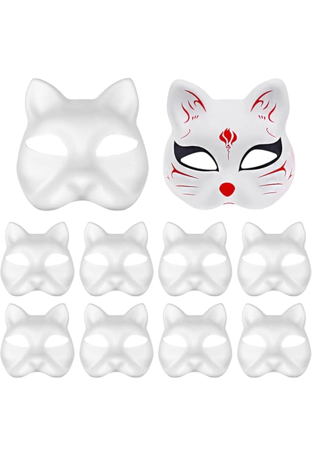 MATANA 10 Masques Blancs à Peindre & Décorer - Déguisements D'Halloween