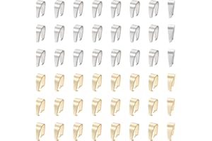 UNICRAFTALE 100 pieza 2 colores A Presión En Fianzas 201 fianzas de Pellizco de Acero Inoxidable Colgante Cierre Conectores Fianzas Gancho Colgante Cierre Abierto Fianzas para Fabricación de Joyas