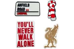 Leseogye 4PCS Football Shoe Charms, Football Club Themed Shoe Decoration Charm for Adults, Non-Slip PVC Clog Charms Gift for Fans, Birthday & Party Souvenirs