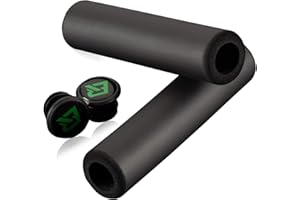 ROCKBROS Manopole MTB in Spugna, Impugnatura per Manubrio di Bici BMX Bicicletta, Diametri Universali 2.22cm, con Tappi, Ultraleggere Antiscivole, Accessori Bici