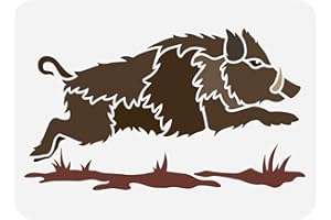 FINGERINSPIRE Plantilla de Pintura de jabalí, 29,7 x 21 cm, Reutilizable, patrón de Cerdo, Plantilla de plástico, Plantilla Hueca para Pintar en Paredes, Muebles de Madera, decoración del hogar