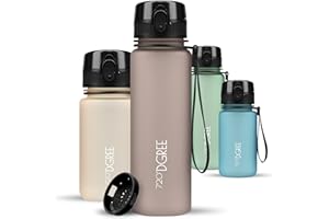 720°DGREE Butelka na wodę "uberBottle" + sitko do owoców - 350 ml, 500 ml, 650 ml, 1l, 1,5 l, 2 l, nie zawiera BPA, wodoodporna, szczelna, wielokrotnego użytku, lekka, idealna do szkoły, sportu