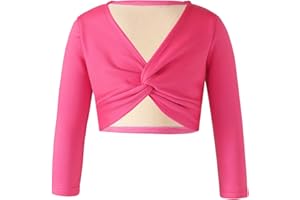 CHICTRY Boléro Enfant Fille Haut de Danse Classique Cache-Coeur de Ballet Blouson Manches Longues Gilet Cardigan Veste Manteau de Fête Cérémonie Mariage 2-12 Ans