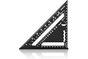 Senbaler 7 inch Carpenters Speed Square Metric,Roofing Rafter Square, Thickened Aluminum Alloy Triangle Ruler Protractor,Layout Tool Kit for Builders Joiners