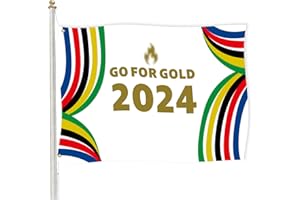 EWRGIJ Oly Flag, Oly, 3x5 Feet (90x150cm) Oly Decorations, Oly Flag Bunting for Garden Table Indoor Outdoor Party Decoration Oly, Oly Rings Decoration
