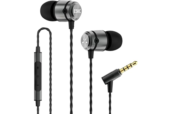 SoundMAGIC E50C Écouteurs Filaires Intra Auriculaires avec Microphone HiFi Moniteur Casques Bonne Isolation Phonique Idéal pour Contrôle Sonore Port Confortable Gunmetal