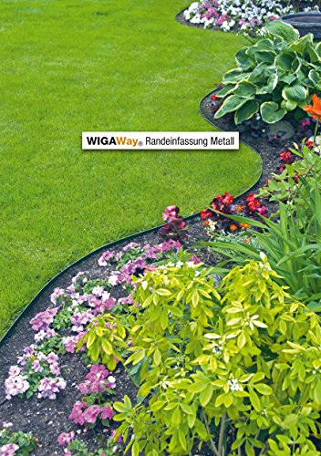 WIGAWay 5-er Pack Rasenkante Metall , Randeinfassung Pflasterkante Raseneinfassung Einfassung - 7