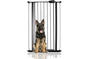 Bettacare Cancelletto per Bambini e Animali Stretto, 68.5cm - 75cm, Nero Opaco, Cancelletto Extra Alto 104cm in Altezza, Cancelletto per Bambini e Barriera per Animali Domestici