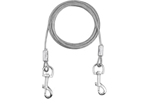 NATUCE 10 stóp (3 m) kabel do wiązania dla psów, kabel do wiązania dla psów do 176 kg, odpowiedni dla wszystkich ras (biały)