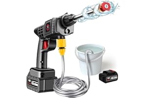 LIFELLERY Nettoyeur Haute Pression sur Batterie, Max 50Bar Nettoyeur Haute Pression sans Fil avec Moteur Haute Puissance et Buse Multifonction 6 en 1 pour Lavage et Arrosage de Voiture (30000mah)
