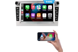 ESSGOO 4+64G Drahtloses Carplay und Android Auto Autoradio Für Vauxhall Opel Corsa C/D Zafira B Astra H Zafira b Meriva Vivaro Signum Combo mit 7 Zoll Touchscreen Bluetooth FM RDS GPS WiFi Silber