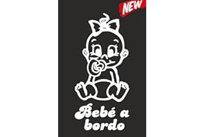 Artstickers® - Adesivo Bebè a bordo da bimba, collezione Babyfun, 10 colori a scelta 9cm x 16,5 cm bianco