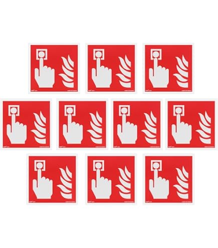 Brandmelder Winkelschild Nachleuchtend 200x200mm – Manuelle Kennzeichnung Nach ISO 7010, Kunststoff
