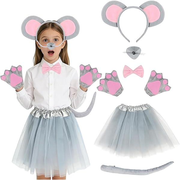 SHOWHEEL Dierenkostuums voor, carnaval, dierenoren, vlinderdas, handschoenen, staart, cosplay, tutu, dierkostuums voor (zwart), Alleen voor 15 jaar en ouder