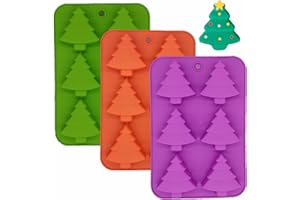 Accfore 3 Pack Albero di Natale Stampi in Silicone, 6 Cavità Caramelle vassoi di cottura per torte di vacanza, caramelle, gommosi, cioccolatini, gelatina, sapone, cubetti di ghiaccio, biscotti