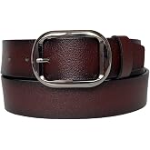 %100 Hakiki Deri, Siyah Nikel Tokalı Bordo Kadın Kot Kemeri 4 cm; Bordo-byn-23