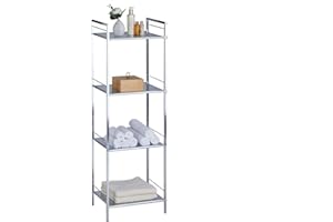 ‎IDIMEX Regal Badregal Metallregal Mehrzweckregal MATIS, verchromt, mit 4 Böden