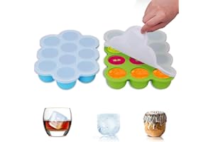 ZOUNICH Silikon Babynahrung Aufbewahrung Behälter, Silikon Babybrei Einfrieren mit Silikondeckel Behälter Gefrierschrank Tray, Wiederverwendbare - Gemüse, Obst Purees, Saucen und Eiswürfel
