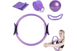 KBIBCK 5 Piezas Juego de Anillo de Pilates, Kit Esencial de Pilates, Pilates Ring for Women, Pilates Ring and Ball Set, Círculo Mágico de Fitness, Pilates Ring Yoga Ball Set para Piernas Brazos Muslos