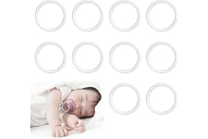 TOULIFLY O-Ringe Baby-Schnuller-Clips, Weicher Ring Adapter Clip, 10 Stück Baby Silikonring Schnullerhalter, Transparente Schnuller Adapter, Schnullerkette Silikonring, für Baby Show oder Geburtstagsgeschenk